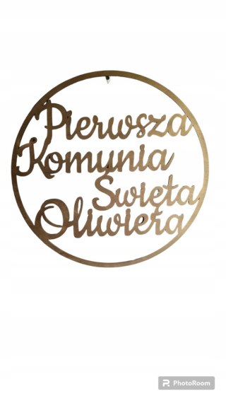 Obręcz Pierwsza Komunia Święta, dekoracja wnętrz, Komunia , koło imię