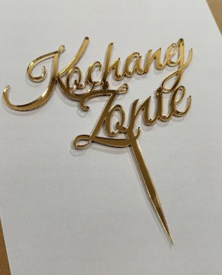 Topper Kochanej Żonie, dekoracje , urodziny , imieniny , plexi lustrzana