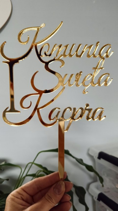 Topper Pierwsza komunia Święta napis plexi Topper Pierwsza komunia Święta napis plexi