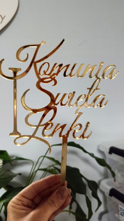 Topper Pierwsza komunia Święta napis plexi Topper Pierwsza komunia Święta napis plexi