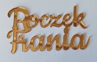 Topper Roczek , topper na bok tortu, pleksa , pleksi , lustrzany topper