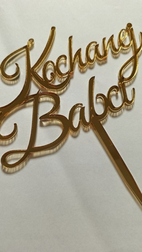 Topper na tort, do kwiatów Kochanej Babci plexi lustrzana topper na tort