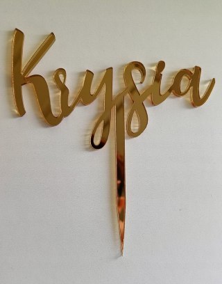 Topper plexi lustrzana , topper , imię plexi , topper złoty lustrzany
