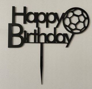 Topper Happy Birthday, urodziny , dekoracja na tort , piłkarz , piłka