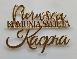 Topper Pierwsza komunia Święta napis plexi