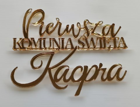 Topper Pierwsza komunia Święta napis plexi Topper Pierwsza komunia Święta napis plexi