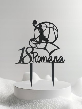 Topper na tort urodzinowy koszykarz koszykówka imię cyfra