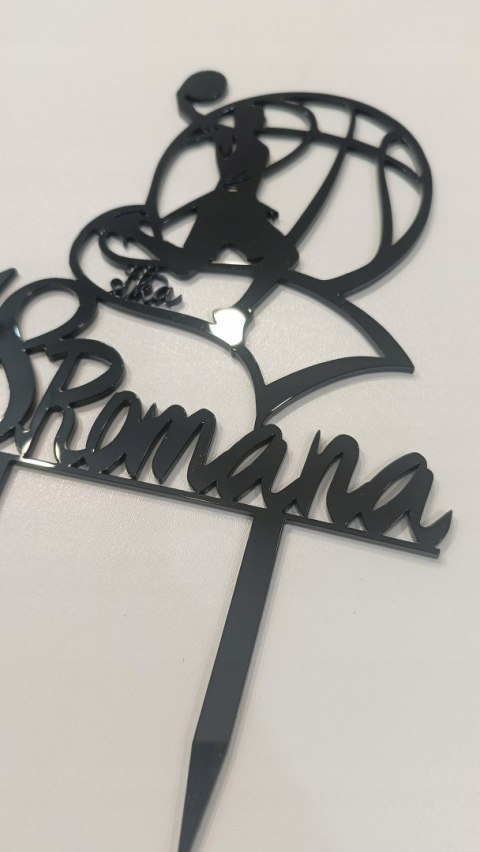 Topper na tort urodzinowy koszykarz koszykówka imię cyfra