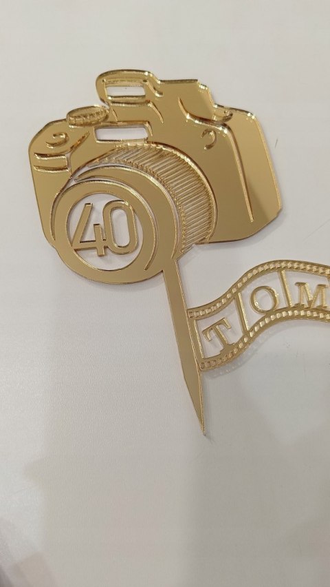 Topper na tort urodzinowy tort fotograf aparat fotograficzny klisza