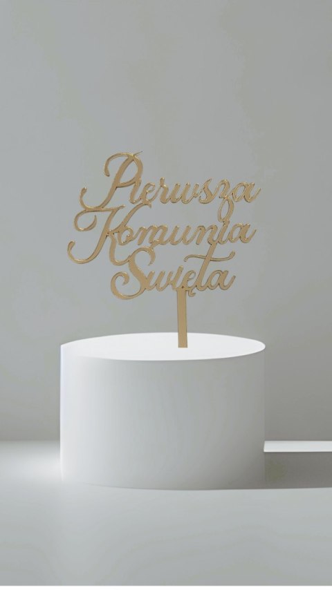 Topper Pierwsza komunia Święta napis plexi imię tort na komunię