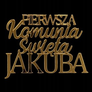 Topper Pierwsza komunia Święta napis plexi tort dekoracje bok tortu